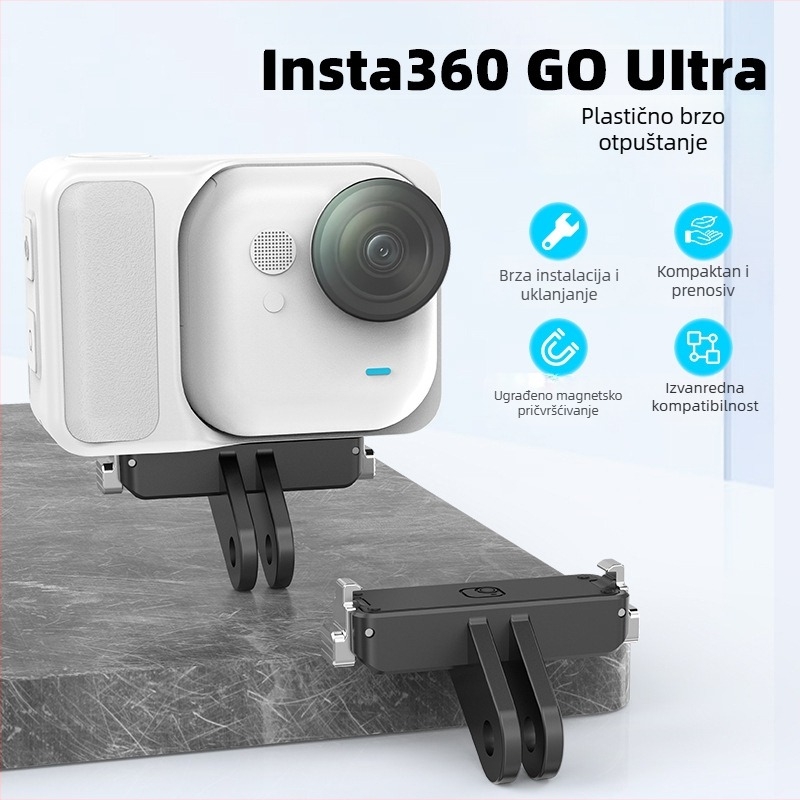Magnetska baza za brzo otpuštanje za Insta360 GO Ultra | Model Go04, aluminijska legura + silikon