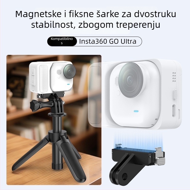 Magnetska baza za brzo otpuštanje za Insta360 GO Ultra | Model Go04, aluminijska legura + silikon