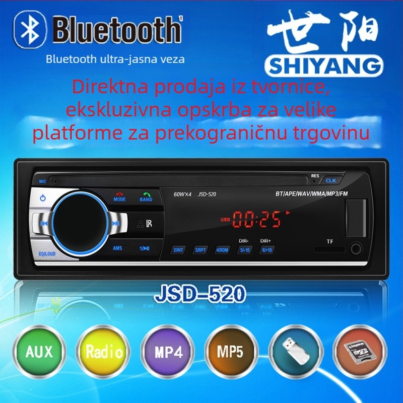 JSD-520 Bluetooth MP3 player za auto s Hands-Free i FM radio, podržava USB/SD karticu