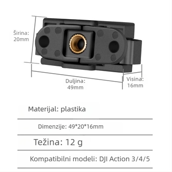 Magnetski sklopivi držač s brzim otpuštanjem za DJI Action 5/4/3 (ABS, nehrđajući čelik, magnet, silikagel)
