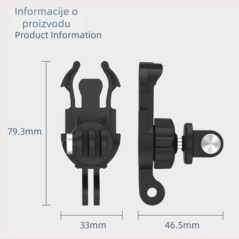 TELESIN nosač za akcijsku kameru: 360° rotacija, prilagodljiv kut, dvostruko brzo oslobađanje, kompatibilan s GoPro/DJI Action4