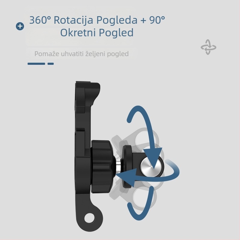 TELESIN nosač za akcijsku kameru: 360° rotacija, prilagodljiv kut, dvostruko brzo oslobađanje, kompatibilan s GoPro/DJI Action4