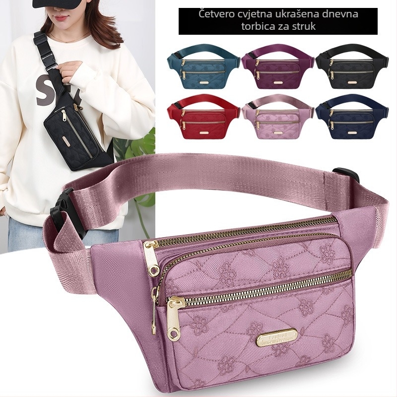 Torba za prsa od Oxford platna, gradski stil, zatvarač, džep za dokumente, ljeto 2025