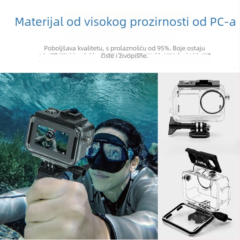 Vodootporno stražnje kućište sa dodirnim zaslonom za DJI Osmo Action 4/Action 3, model 2036, visoko proziran otporni PC (Bayer 2805)