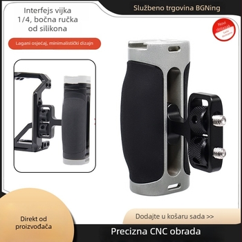 Kamera kavez s 1/4-navojem, aluminijska legura + silikon, zakrivljena silikon drška