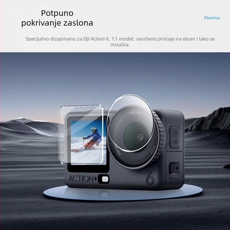 Set zaštitnog stakla zaslona za DJI Osmo Action 6 – Kaljeno staklo za prednji zaslon, stražnji zaslon i leću (kompatibilno s Action6/6Pro)