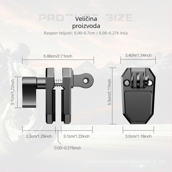 Klip vjetrobranskog motocikla Wesport Al46c, aluminijska legura, opća namjena, mogućnost otiska logotipa