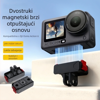 Dvostruka magnetska brza otpuštajuća baza za DJI Action 6 i Osmo Nano | Dj2 | Materijal: plastika + metal | Pakiranje: 1 kom