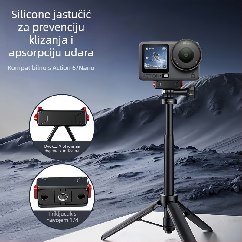 Dvostruka magnetska brza otpuštajuća baza za DJI Action 6 i Osmo Nano | Dj2 | Materijal: plastika + metal | Pakiranje: 1 kom