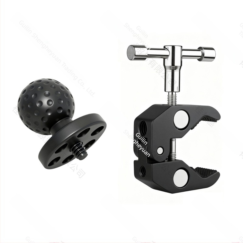 Velika kliješta hvatanja s kugličnom glavom za fotografiju, legura, navoji 3/8" i 1/4", cjevasti stezaljka za telefon