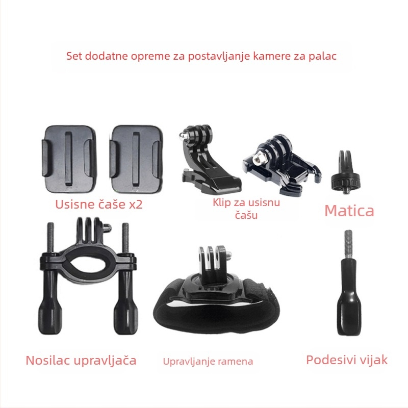 Set dodatne opreme za palčevu kameru za biciklizam i vlog – Model A-1503; Ovlaštena privatna marka; Nacionalno jamstvo