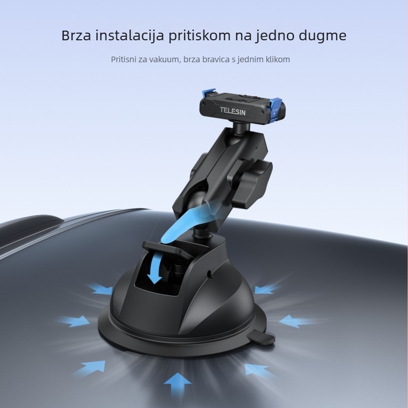 Plastični držač s vakuumskom čašom za DJI Action 5 Pro/4 i Osmo 360 – kompatibilan s Action 5 Pro/4 i Osmo 360, pričvršćivanje na staklo automobila