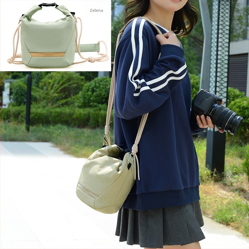 Torba za fotoaparat preko ramena i crossbody za SLR i mirrorless, vodootporni najlon, unisex, gradski minimalistički stil.