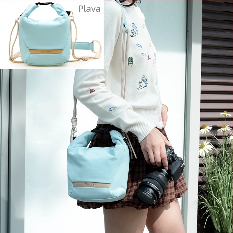 Torba za fotoaparat preko ramena i crossbody za SLR i mirrorless, vodootporni najlon, unisex, gradski minimalistički stil.