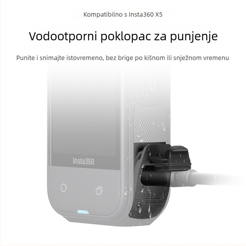 Insta360 X5 USB priključka poklopac – bočni zaštitnik od prašine i vode, ABS + silikon, prilagodljiv logo