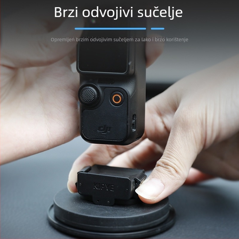 Magnetski prošireni držač adapter za DJI Pocket 3 s bazom na stolnu podlogu i usisnom čašom automobila (Materijal: aluminijska legura + silikon; Marka: Strange leaves; Kompatibilnost: DJI Pocket 3)