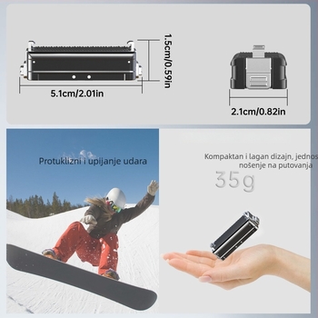 Aluminijski magnetski nosač baze za Insta360 Go3 s otvorom za vijak 1/4 inča (IN137)