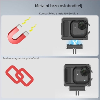 Aluminijski magnetski nosač baze za Insta360 Go3 s otvorom za vijak 1/4 inča (IN137)