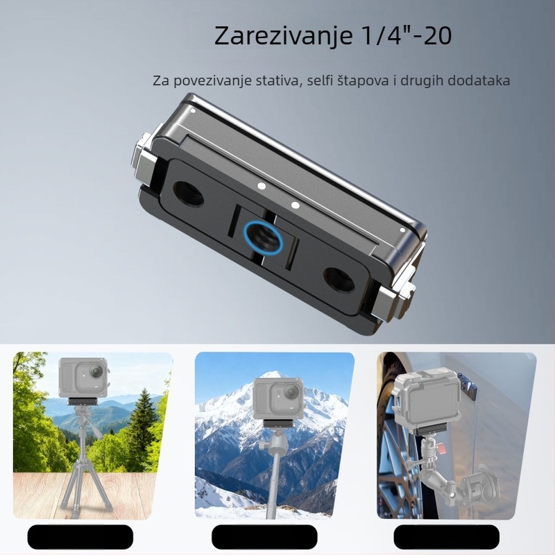 Aluminijski magnetski nosač baze za Insta360 Go3 s otvorom za vijak 1/4 inča (IN137)