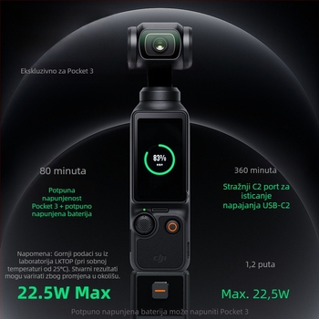 Napajanje za DJI Osmo Pocket 3 | LKTOP PC430 Li-ion baterija