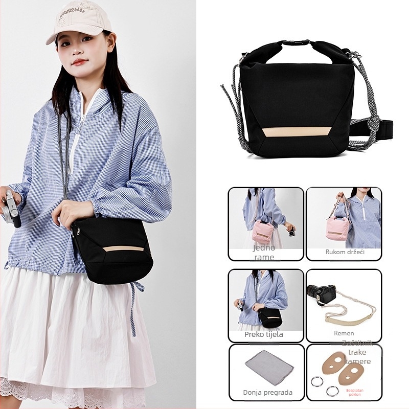Kamera torba crossbody za Fujifilm mirrorless i Canon – ultra lagana najlonska zaštitna torba s poliester podstavom