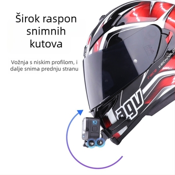 Držač brade kacige za motocikl – kompatibilan s GoPro Hero11/10/12 i DJI Osmo Action – integrirani držač kacige