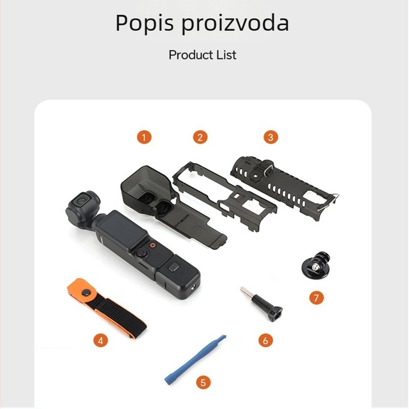 RCSTQ Zaštitni poklop objektiva za DJI Pocket 3 s anti-kliznim i anti-izgubljavanjem tigarskog remena, materijal: PC plastika + teleća koža