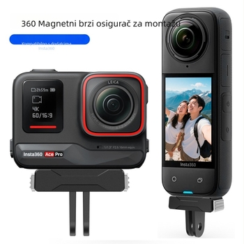 Insta360 Ace Pro2/X5 magnetska baza s dvoklješt magnetnim adapterom i brzim oslobađanjem – materijal PC+aluminijska legura