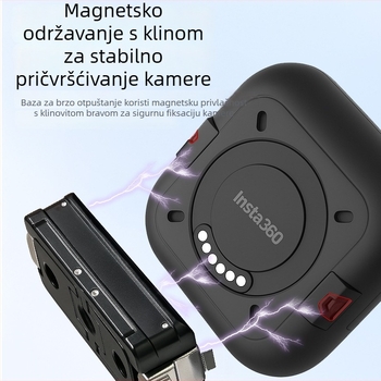 Univerzalna magnetska baza za Insta360 GoUltra — mini prijenosna baza od aluminijskog legura s mehanizmom brzog otpuštanja