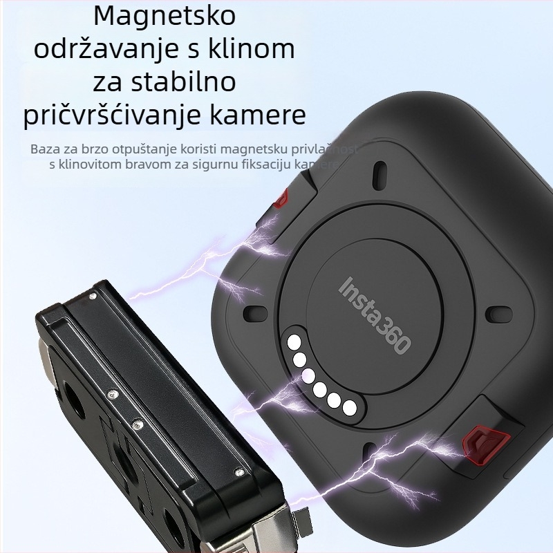Univerzalna magnetska baza za Insta360 GoUltra — mini prijenosna baza od aluminijskog legura s mehanizmom brzog otpuštanja