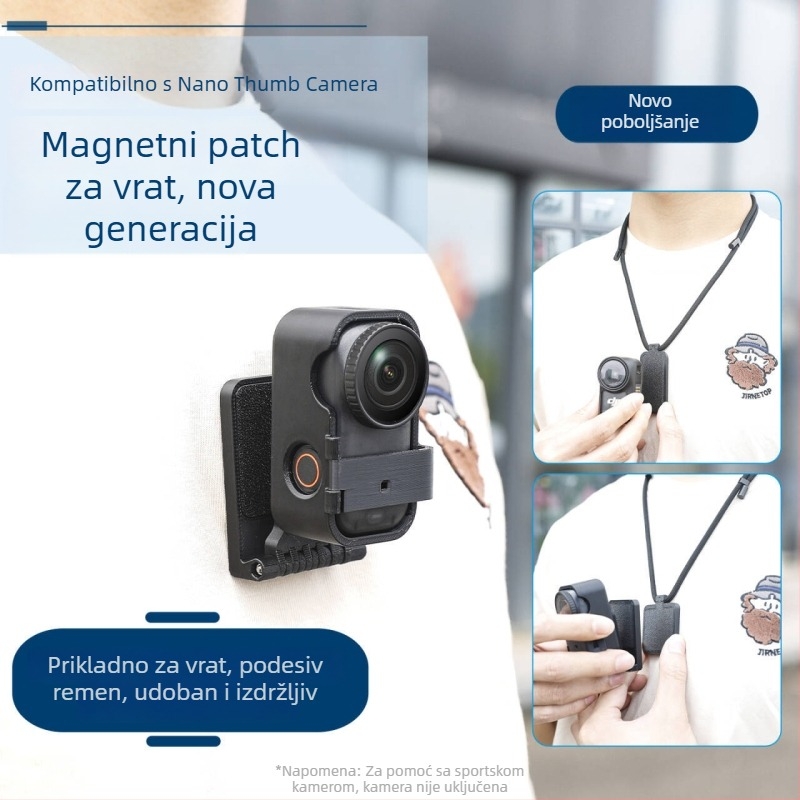 kipye Magnetni prošireni kaiš za DJI Nano akcijsku kameru — plast + magnet, skrivena baza brzog otpuštanja