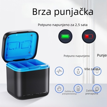 Kutija za punjenje za GoPro Hero 13 dodaci – ABS kućište, Hongli, brzo punjenje, spremište baterija