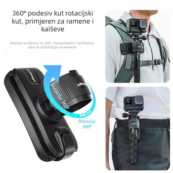 Držač za selfie štapić za akcijske kamere – Amagisn amy, ABS+silikon, kompatibilan s Insta360, DJI, GoPro