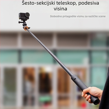 Selfie štap za kameru za akciju, aluminijska legura, teleskopski, moguć tiskanje loga, uključuje torbu