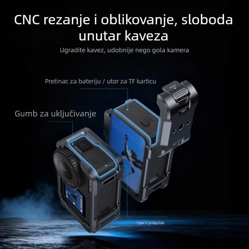 Telesin DJI Action6 aluminijska kavez za zaštitu – okvir akcijske kamere