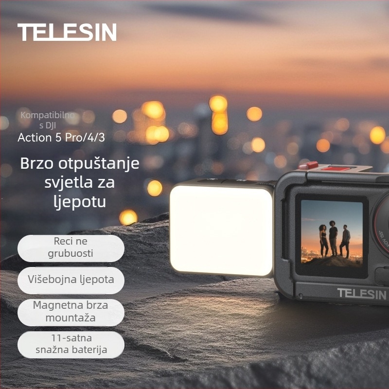 Taixun AC LED rasvjeta za DJI Action 3/4/5 Pro s magnetskim brzim otpuštanjem nosača