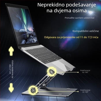 Rexon LS658 sklopivi držač za prijenosno računalo s podizanjem i hlađenjem, dvostruka radna ploha
