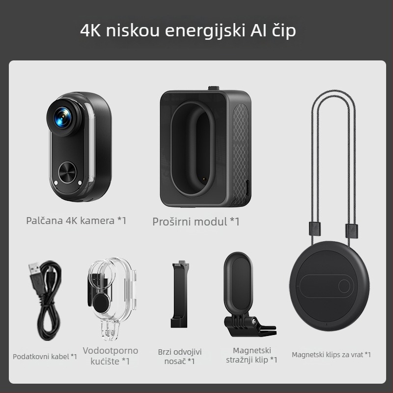 Akcijska kamera GO7/GO7S s magnetskim držačem za prsa/vrat za vlog, TF kartica pohrana, ABS kućište, 12–20 MP senzor, trajanje baterije preko 5 sati, izdanje 2025, video funkcija