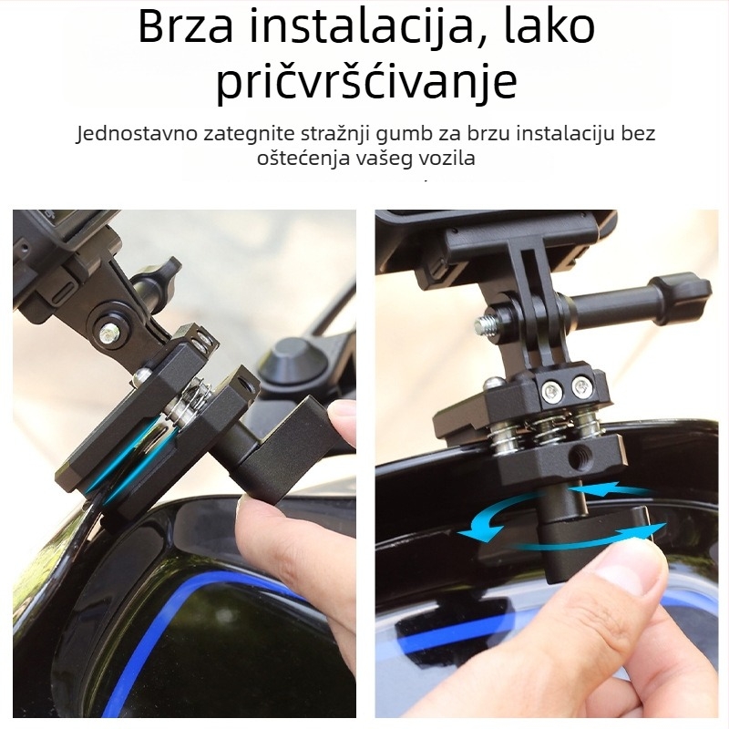 Držač vjetrobrana za motocikl za akcijske kamere, aluminijska legura, DJI 360 pribor