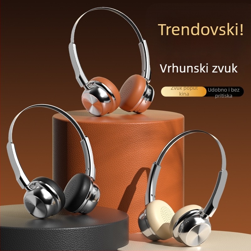 Retro stil over-ear Bluetooth slušalice s aluminijskim kućištem, Bluetooth 5.0, domet 10 m, trajanje baterije preko 8 sati, IPX4