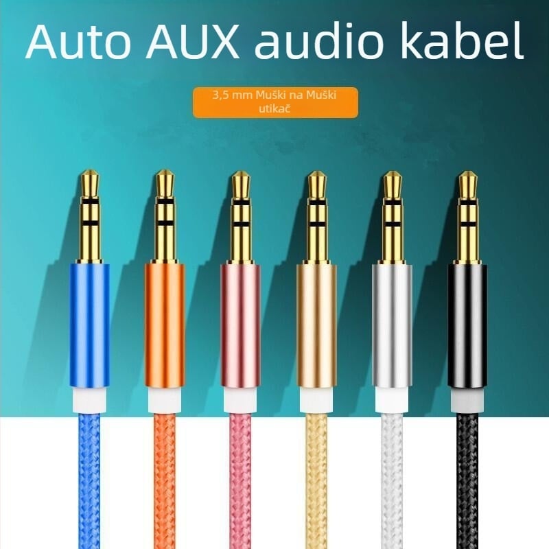 Aux audio kabel, AV linija, zlatno pozlaćeni konektori, optičko vlakno, kompatibilno s MP3