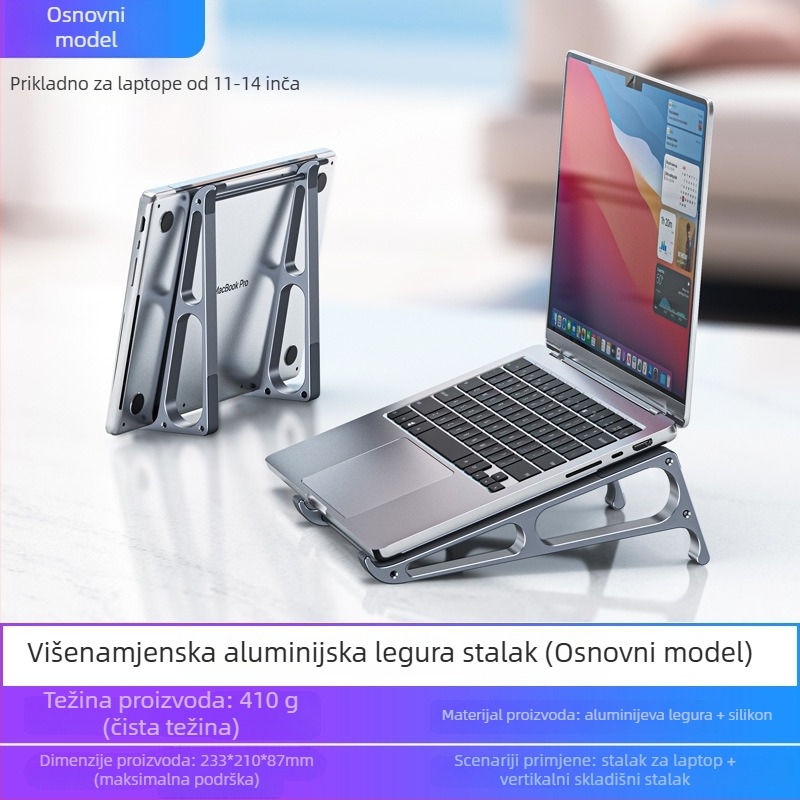 Orico MA-13 Držač za laptop – sklopivi, aluminijska legura, vertikalna podrška, hlađenje
