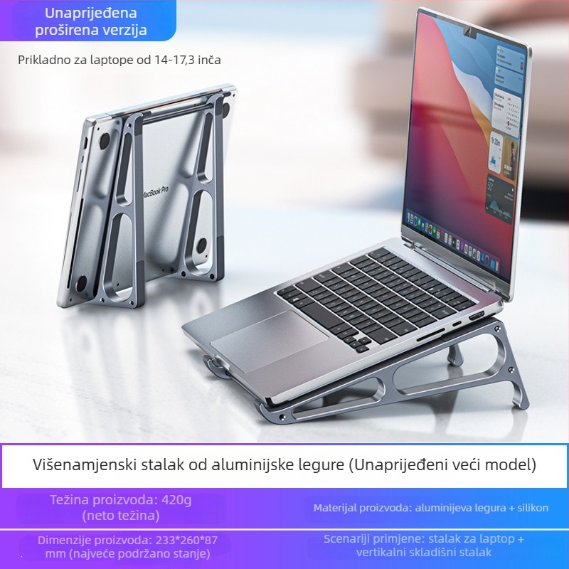 Orico MA-13 Držač za laptop – sklopivi, aluminijska legura, vertikalna podrška, hlađenje