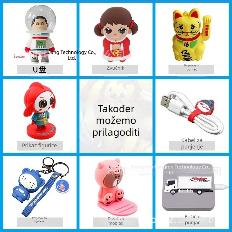 Kreativni Bluetooth zvučnik s prilagođenim 3D dizajnom figure lutke, mini PVC silikon bezžični zvučnik