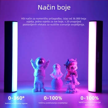 W200 LED dopunsko svjetlo za fotografiju, prijenosno ručno, 8W, 3.7V, ugrađena baterija