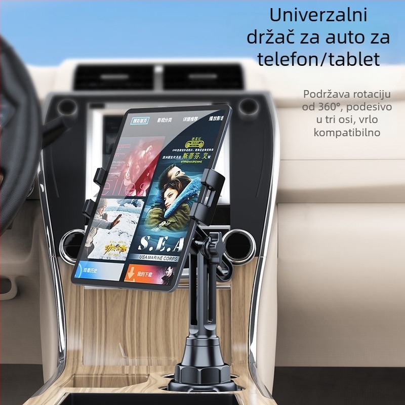 Rotirajući držač za automobil za tablet i telefon, univerzalni
