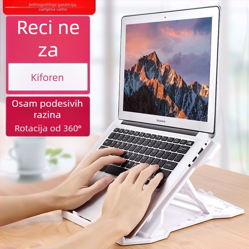 Držač za prijenosno računalo s hlađenjem, rotirajući i sklopiva stolna baza