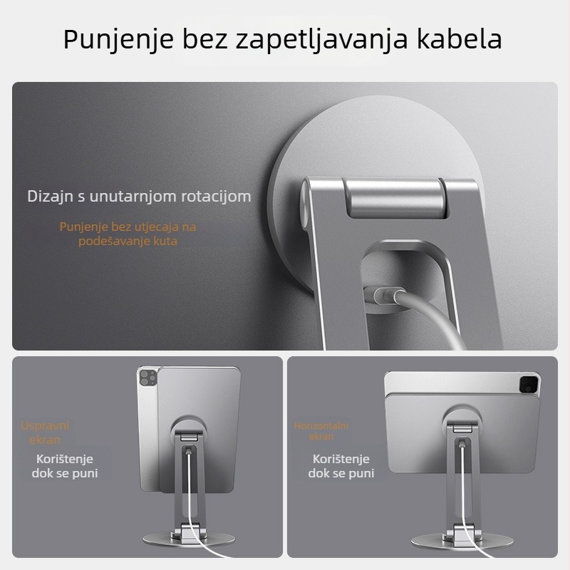 Držač za iPad Pro s magnetskim priključkom za punjenje, preklopni okretni držač za tablet