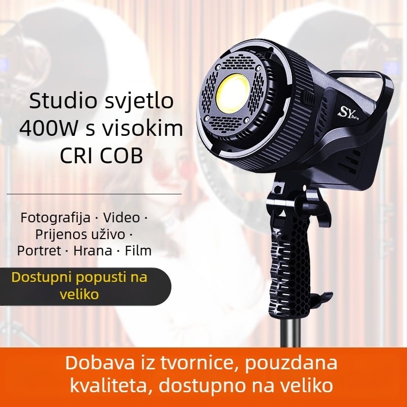 COB LED rasvjeta za live emitiranje, 107W, 220V, 2700–6500K, promjenjiva jas, neovisno napajanje, domet do 10 m