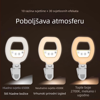 Profesionalno rasvjetno osvjetljenje za fotografiju za mobitel s fill lightom za selfie — 220V, ispod 10W, domet 5 m, jačina svjetla podesiva, potreban vanjski napajanje